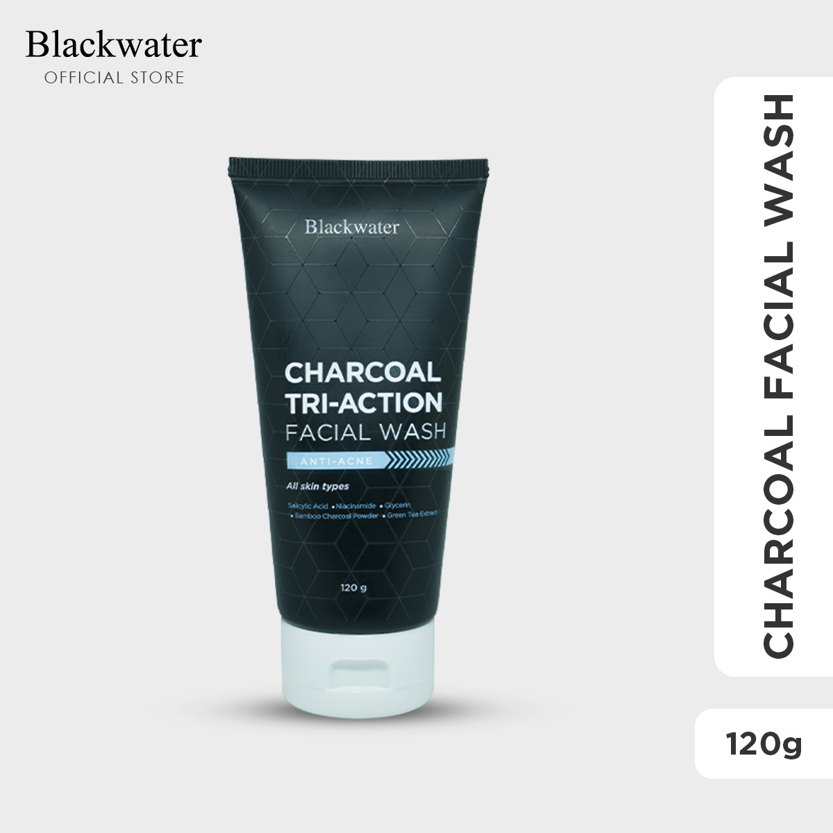 BLACKWATER CHARCOAL TRI-ACTION ACTION FACIAL WASH 120G