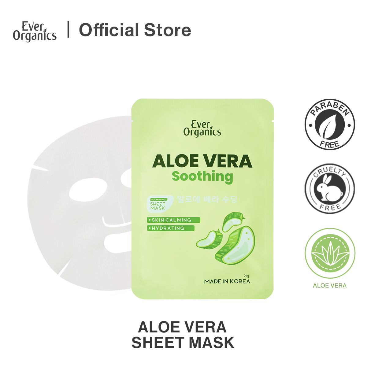 Ever Organics Aloe Vera Soothing Sheet mask