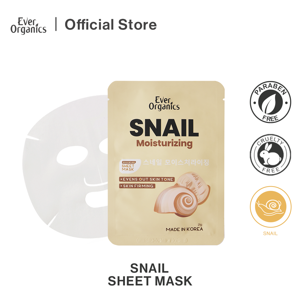 Ever Organics Snail Moisturizing Sheet Mask