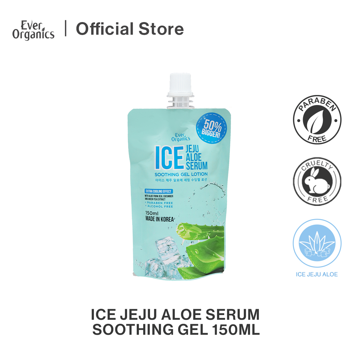 Ever Organics Icy Jeju Aloe Serum Soothing Gel – 150ml
