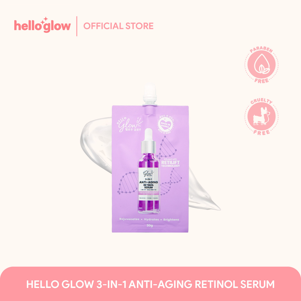 HELLO GLOW 3-IN-1 ANTI-AGING RETINOL SERUM 30G