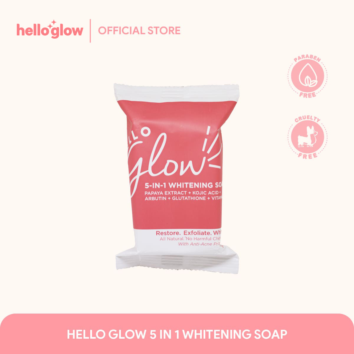 HELLO GLOW 5-IN-1 WHITENING SOAP 90G
