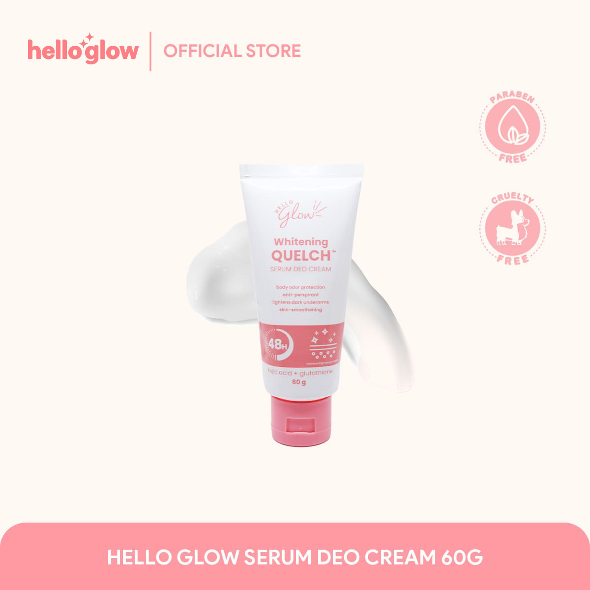 HELLO GLOW WHITENING QUELCH SERUM DEO CREAM (DEODORANT)