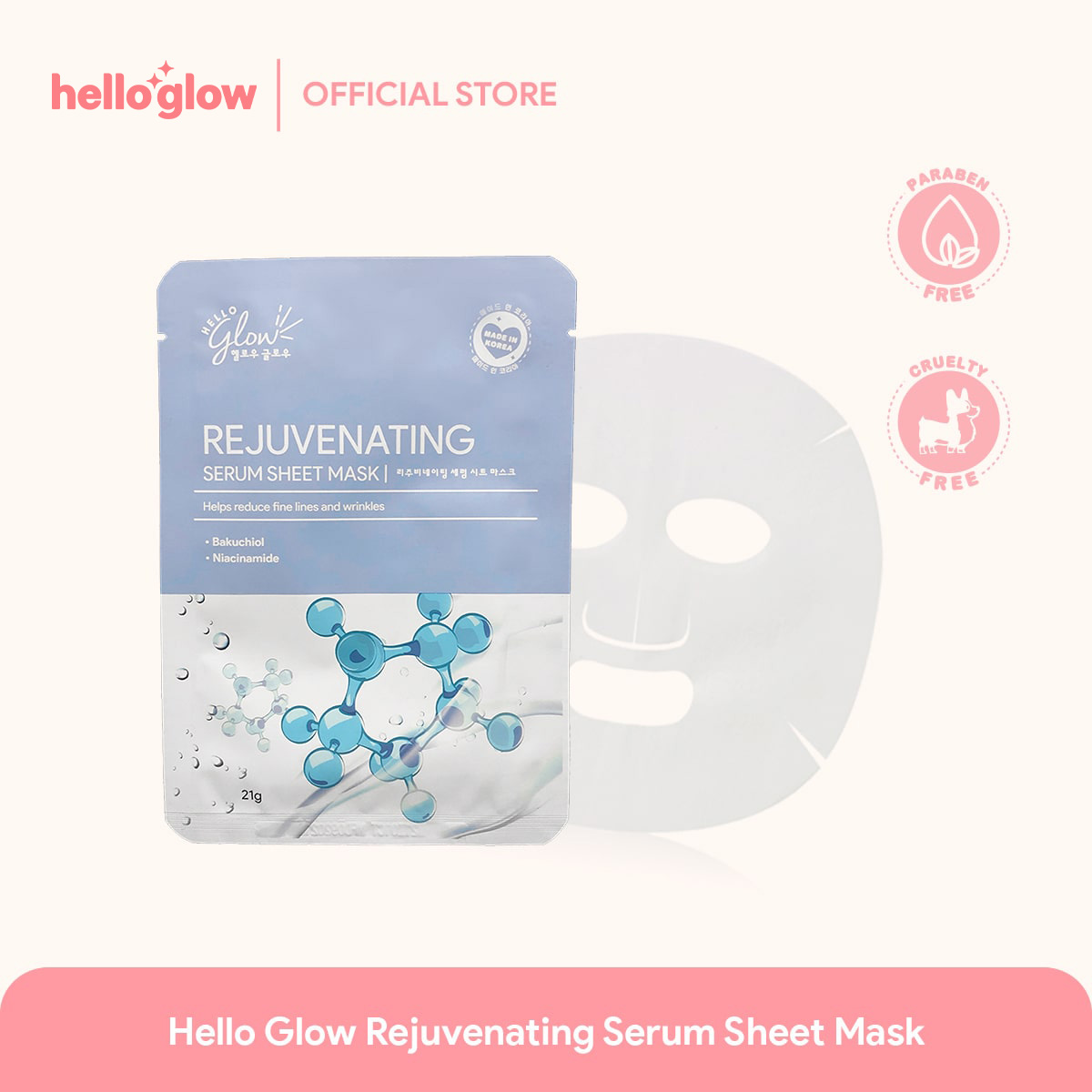 HELLO GLOW SERUM SHEET MASK – REJUVENATING