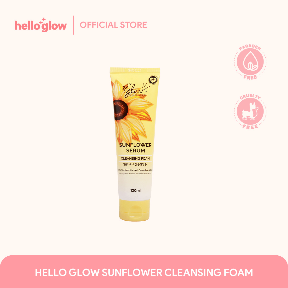 HELLO GLOW SUNFLOWER SERUM CLEANSING FOAM 120ML