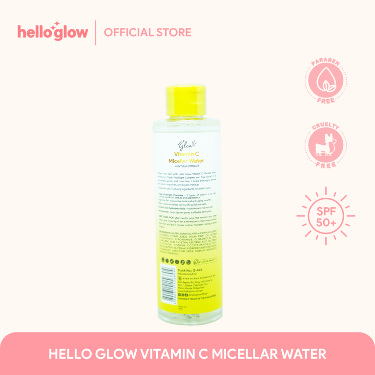 HELLO GLOW - VITAMIN C MICELLAR WATER WITH YUJA EXTCRACT back