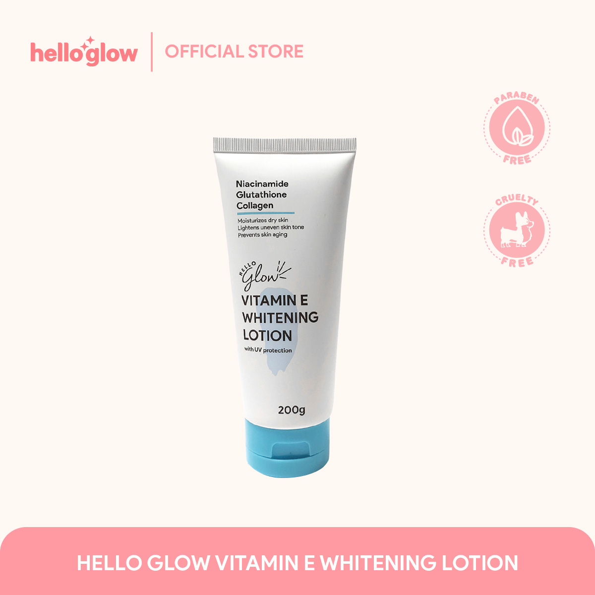 HELLO GLOW VITAMIN E WHITENING LOTION 200G